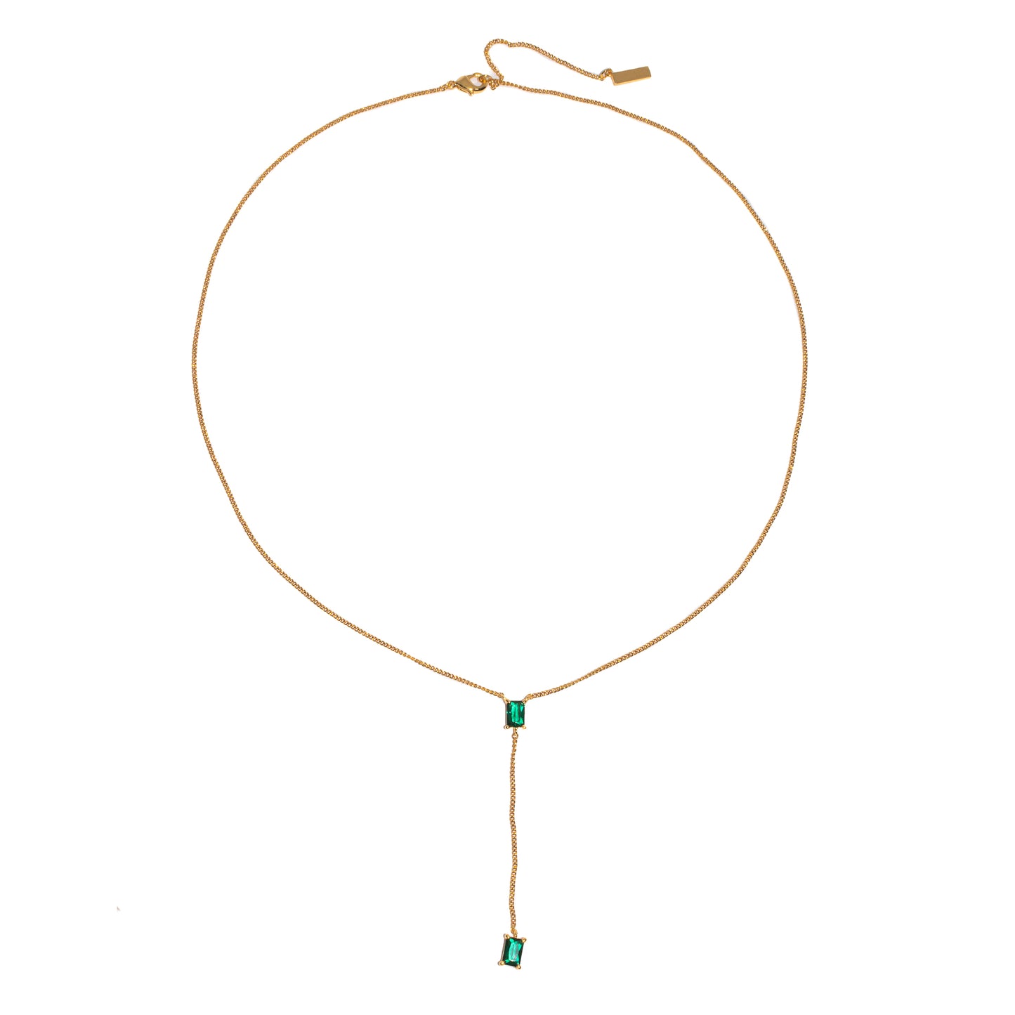 EMERALD LARIAT NECKLACE