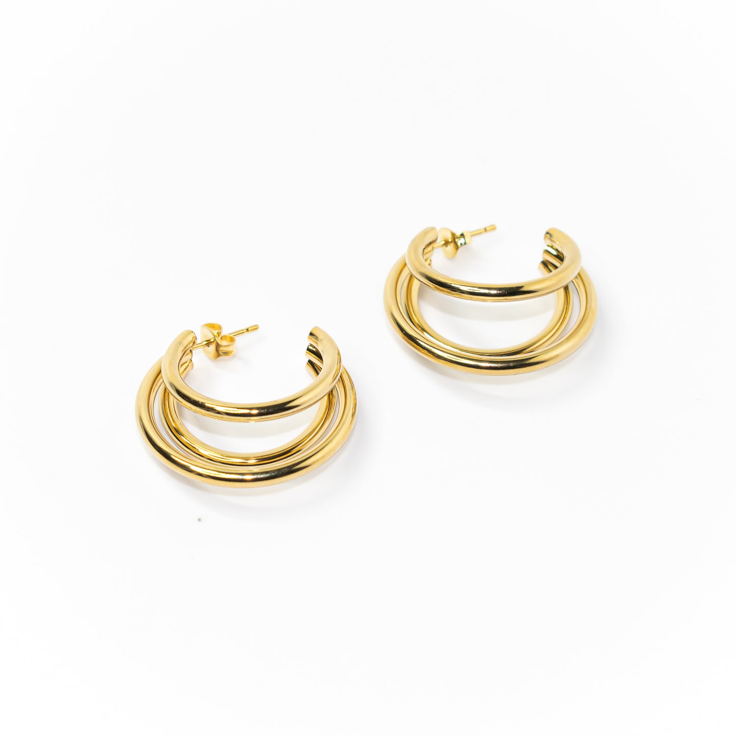 TRIPLE SLIM GOLDEN HOOPS