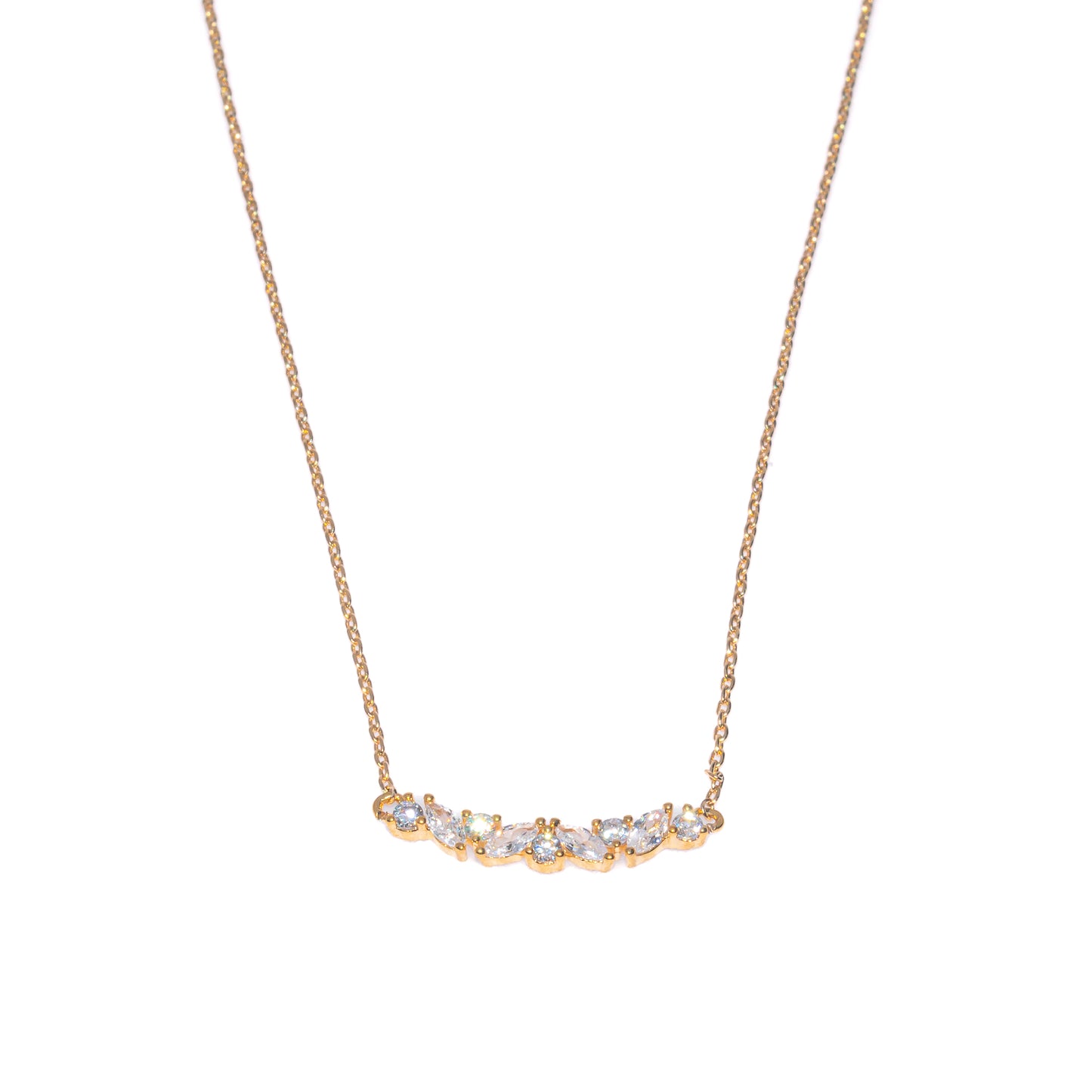 MARQUISE & ROUND GOLDEN NECKLACE