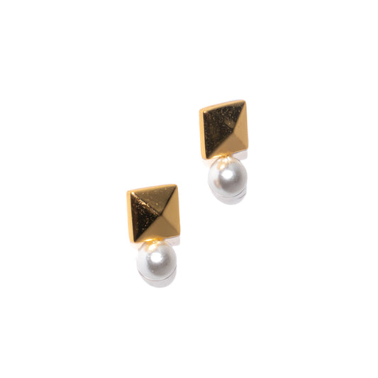 GOLDEN PRISMS PEARL BASIC EARRINGS