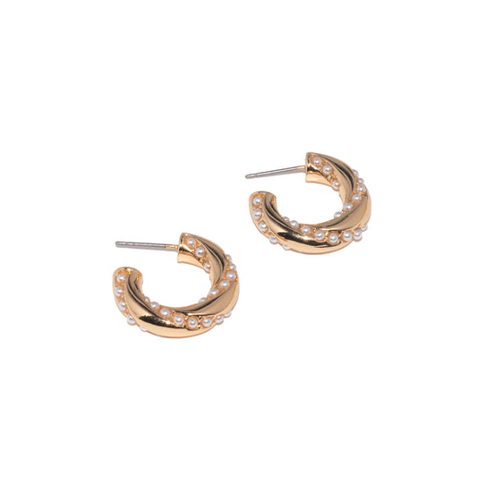 PEARL TWIST GOLDEN HOOPS