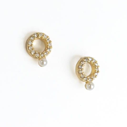 ROUND SPARK PEARL EARRINGS