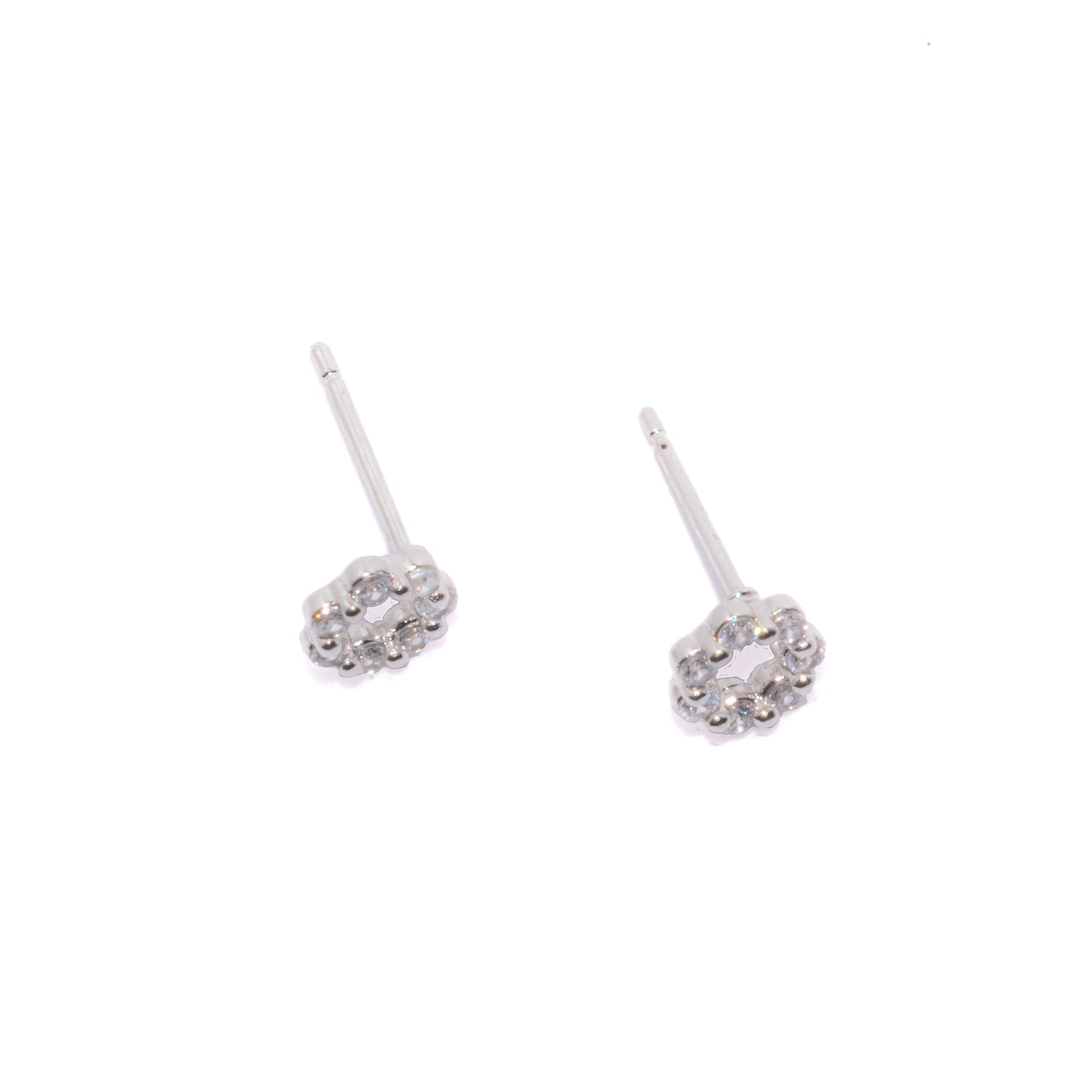 SPARK ROUND SILVER STUDS