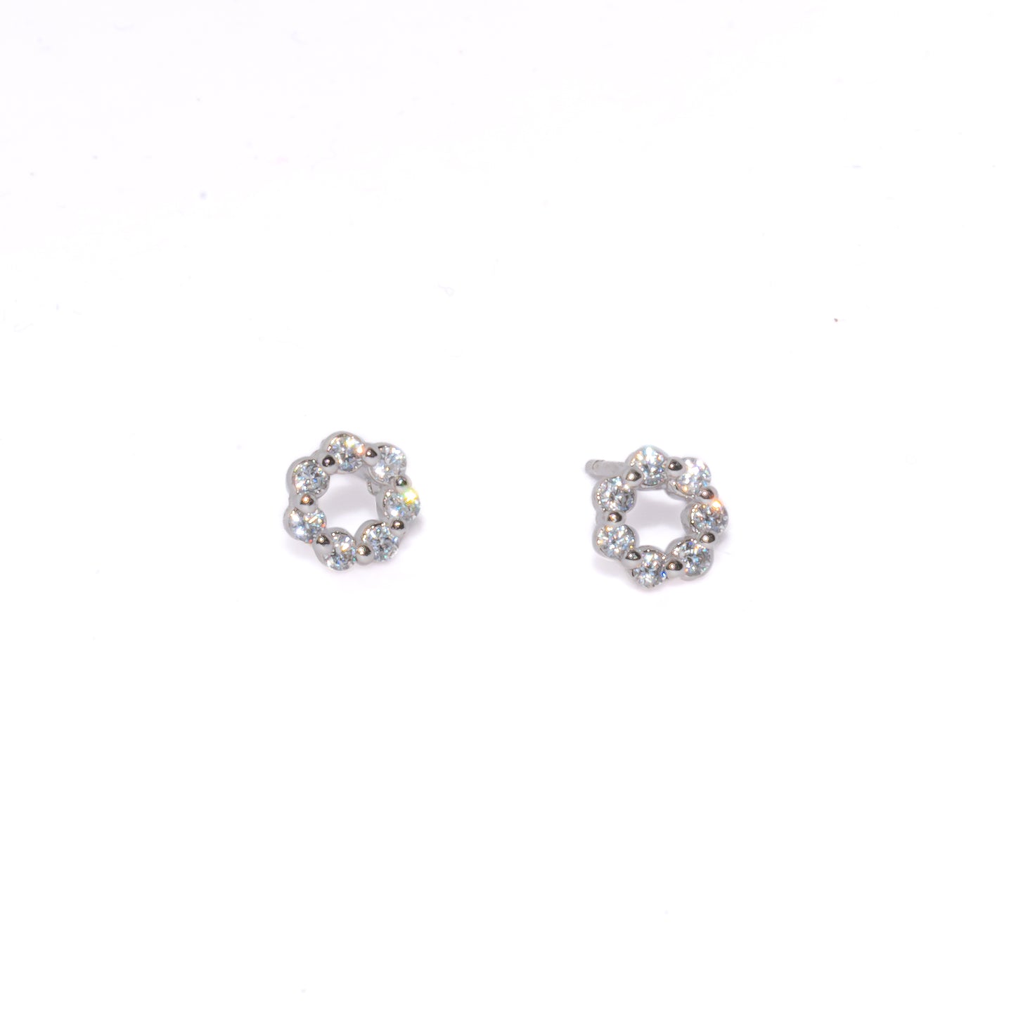 SPARK ROUND SILVER STUDS