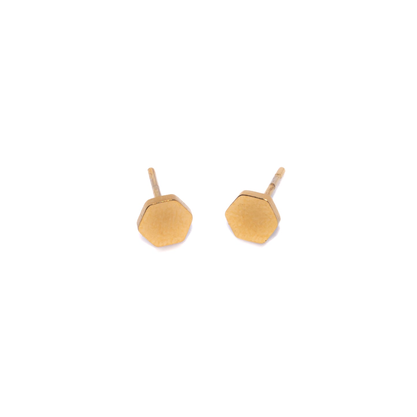 ARETES BROQUELES ACERO HEXÁGONO DORADO