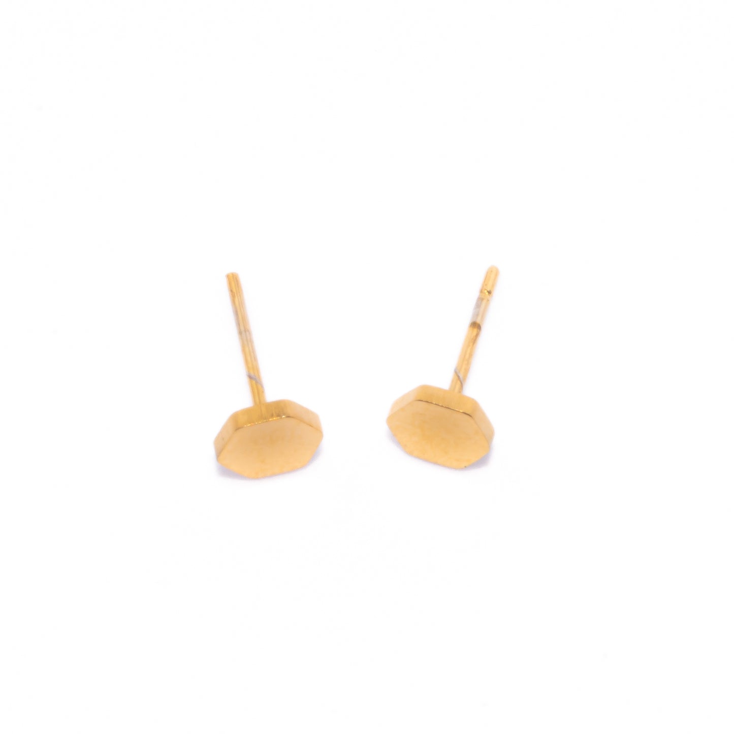 ARETES BROQUELES ACERO HEXÁGONO DORADO