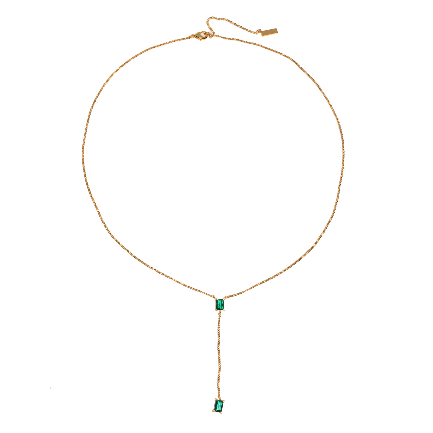 EMERALD LARIAT NECKLACE