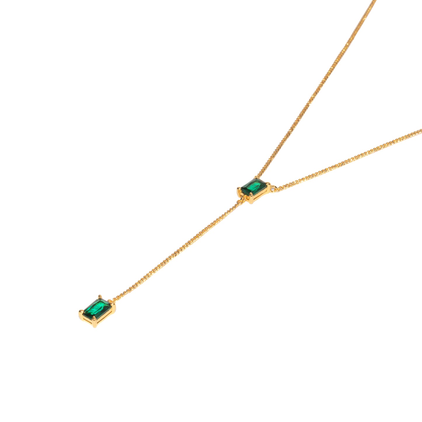 EMERALD LARIAT NECKLACE