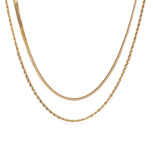 TWIST & SNAKE GOLDEN NECKLACE