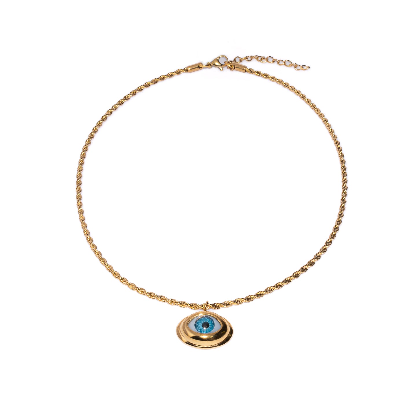 BIG EVIL EYE CURLED NECKLACE